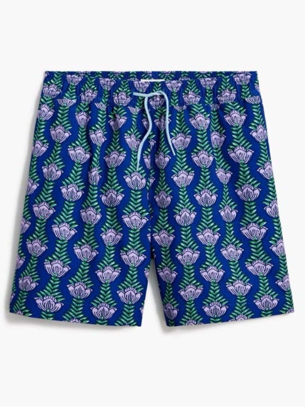 J. Crew Blue Floral Print Swim Trunks